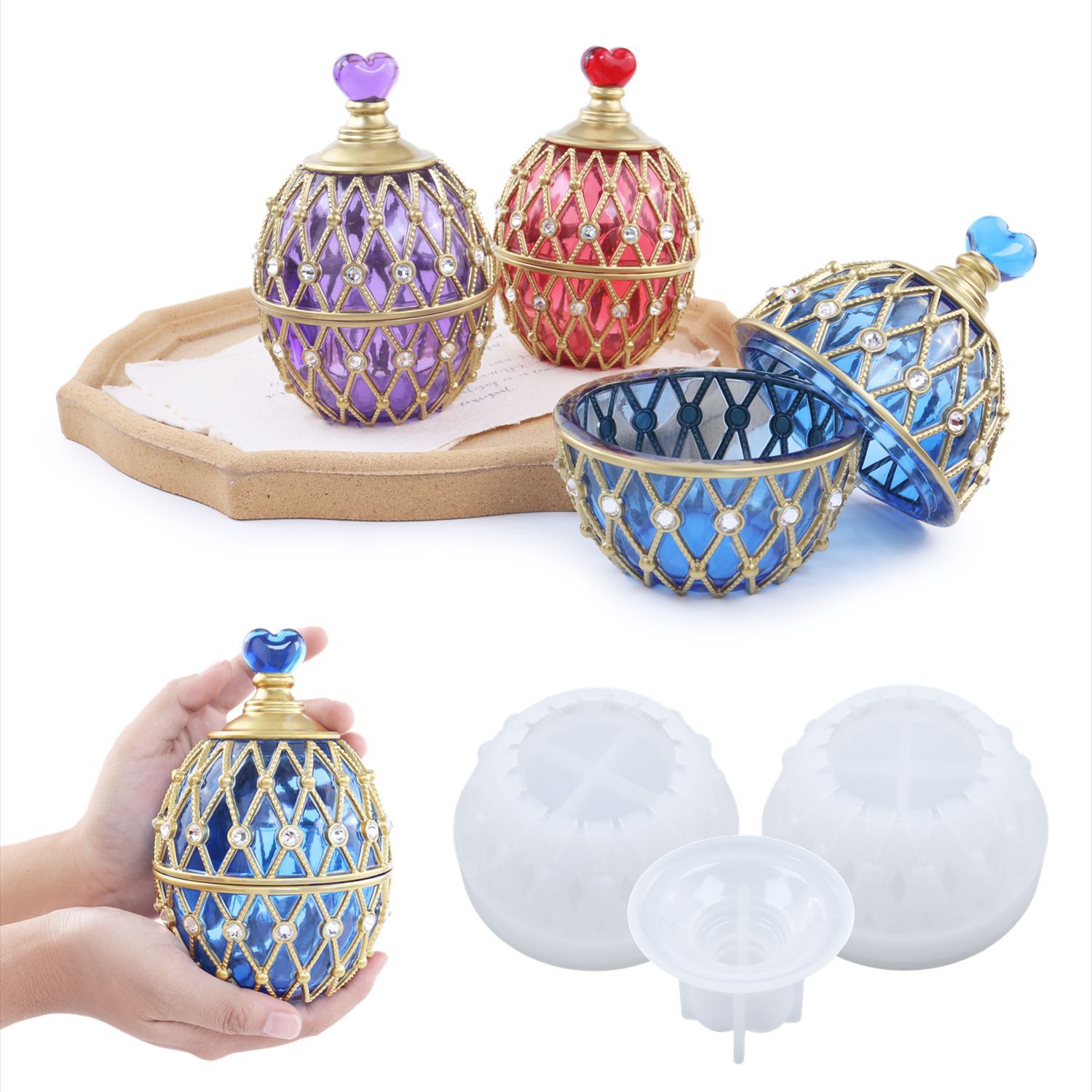 Silicone Epoxy Resin Molds Set - Dwa style Set DIY przezroczysta żywica