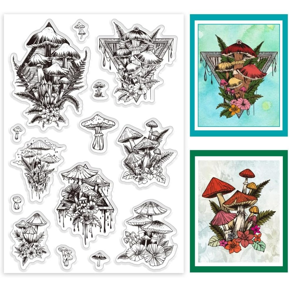 Clear Silicone Stamps For Card Making - Grzyb przezroczysty stempel, roślina silikonowa stempel