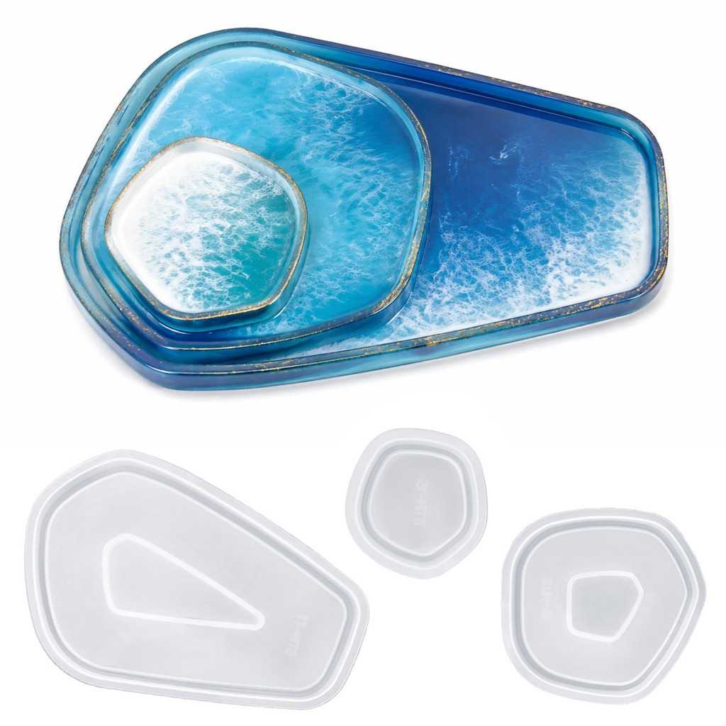 3 szt. Nieregularne formy sili – Silicone Epoxy Resin Molds Set recenzja i cena