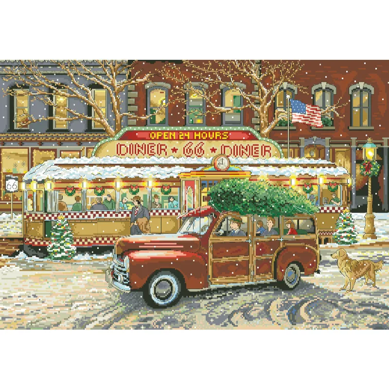 [[CC5130-66 Route Christmas Re – Cross Stitch Stamped Kits Beginners recenzja i cena